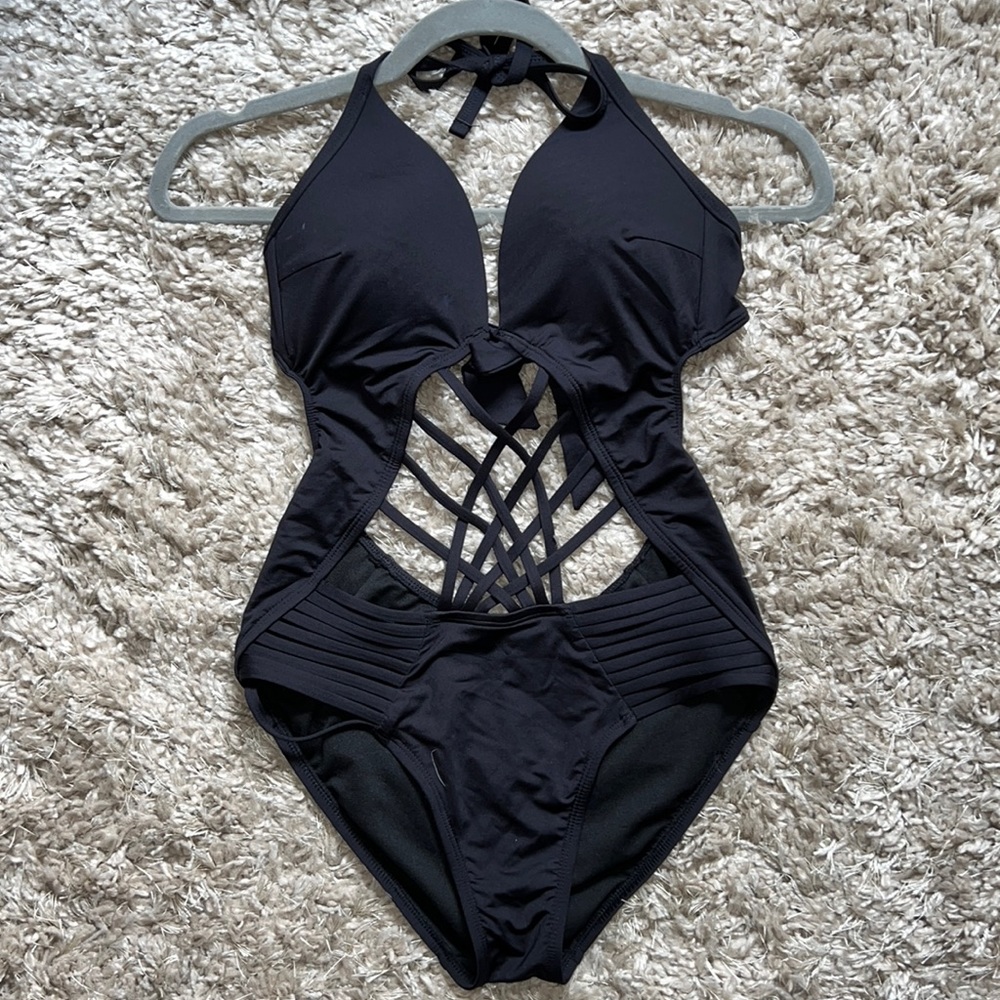 Kenneth Cole strappy one piece swim suit
